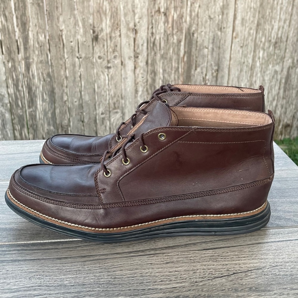 Cole Haan Original Grand‎ Chukka Boots Mens 13 Brown Leather Moc Toe C26175 Lace